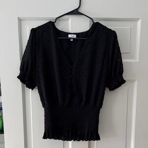 Elegant Black V-Neck Blouse